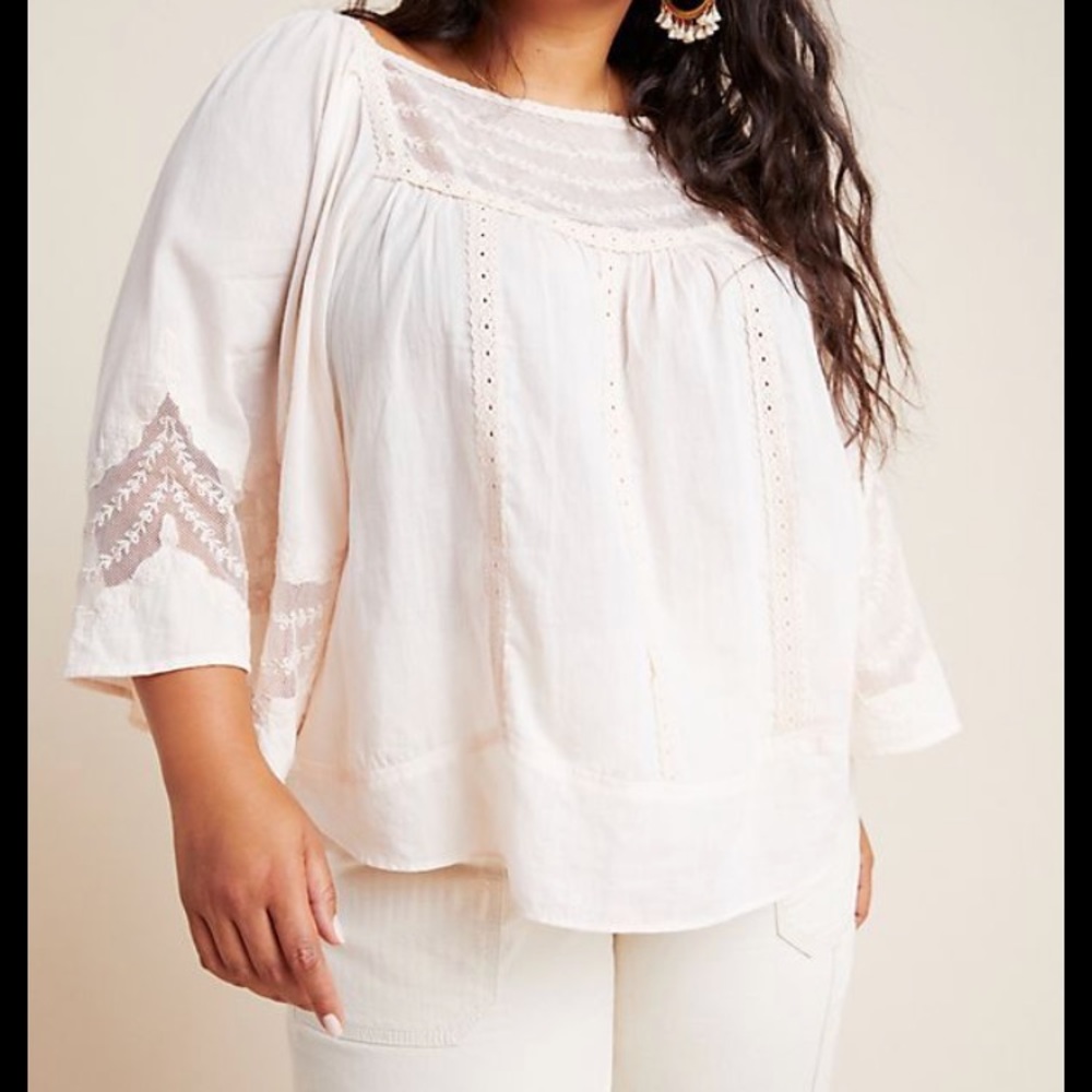 Anthropologie plus valentia peasant blouse